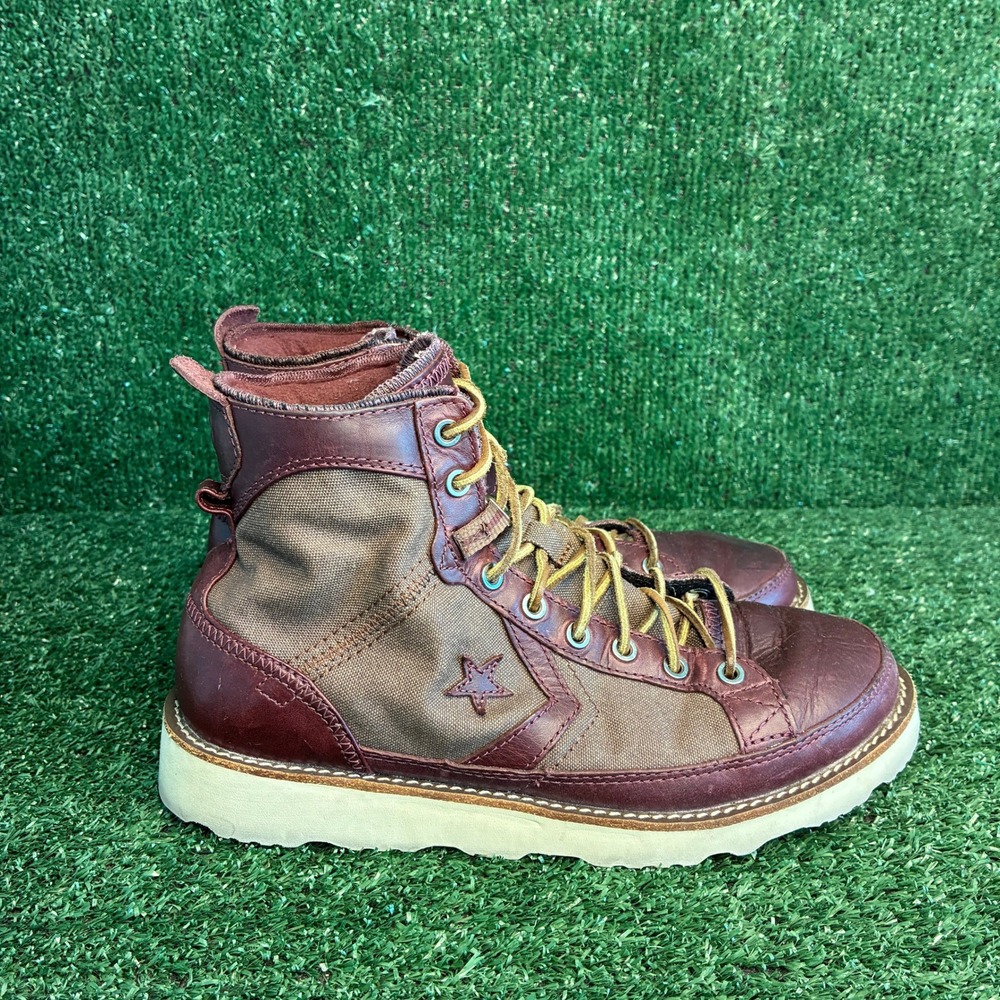 Converse CONS Pro Field Hi Leather Canvas Rugged Boot Burgundy Mens 7 Womens 8.5